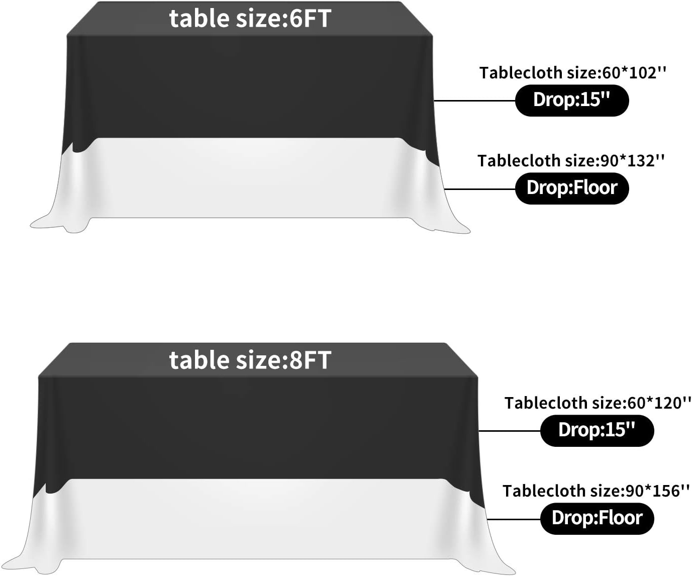 Fokitut 2 Pack Waterproof Rectangle Tablecloth, 90x132 Inch,Stain Resistant and Wrinkle Polyester Table Cloth, Fabric Table Cover for Kitchen Dining, Wedding, Party, Holiday Dinner-Apple Green