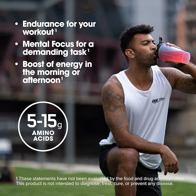 Optimum Nutrition Amino Energy - Pre Workout with Green Tea, BCAA, Amino Acids & Micronized Creatine Monohydrate Powder, Unflavored, Keto Friendly, 60 Serving