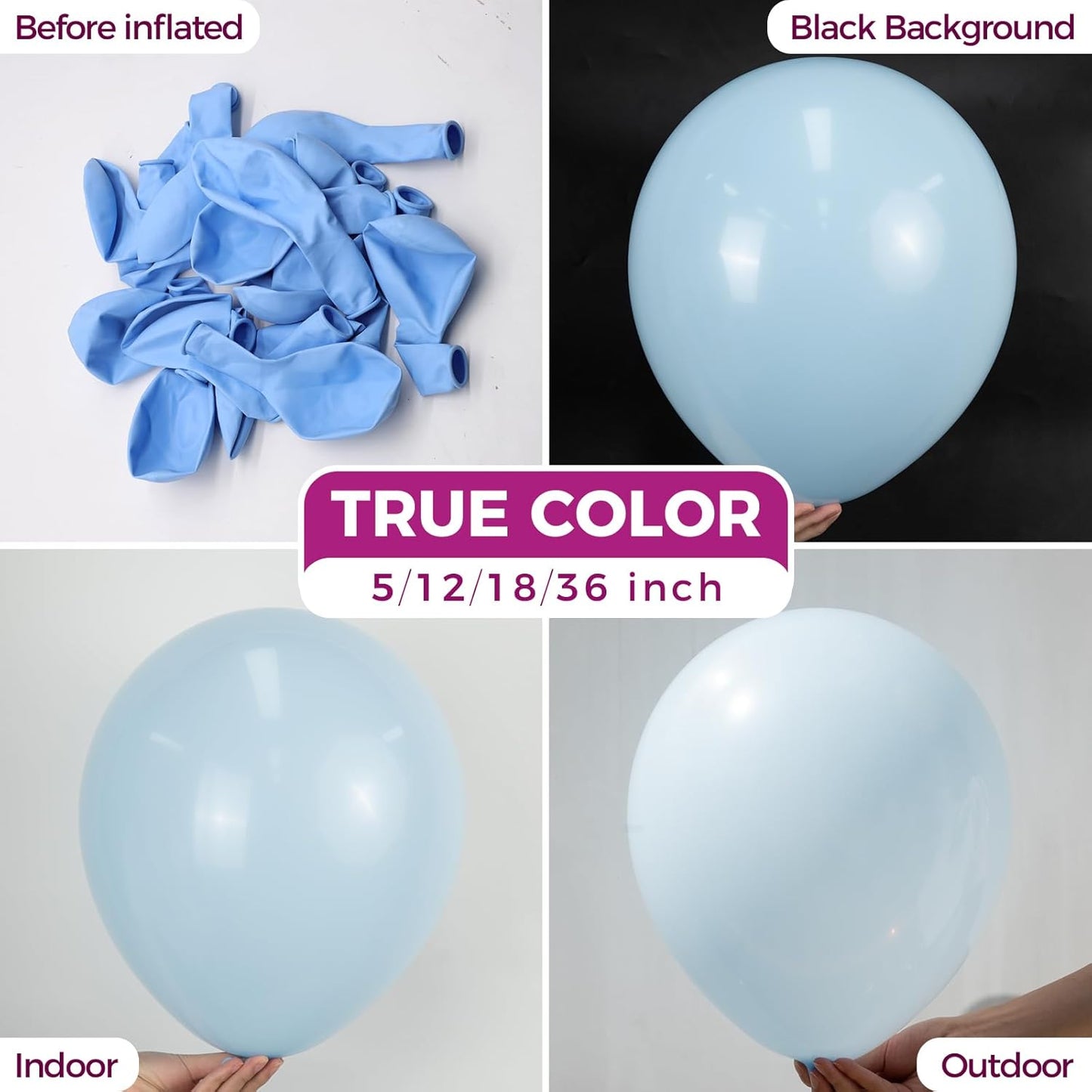 Bezente Pastel Blue Latex Party Balloons - 30 Pack 18 inch Round Helium Light Blue Bridal Blue Balloons for Boys Girls Birthday Bridal Shower Gender Reveal Wedding Anniversary Party Decorations