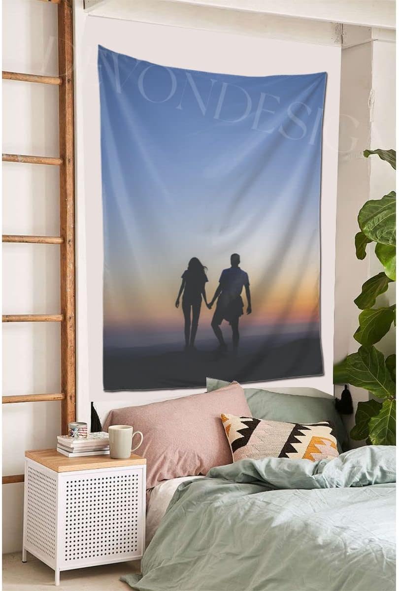 Custom Tapestry - Create Your Own Personalized Backdrop Wall Hanging Art - Upload Your Photo Text - Engagement & Wedding Banner