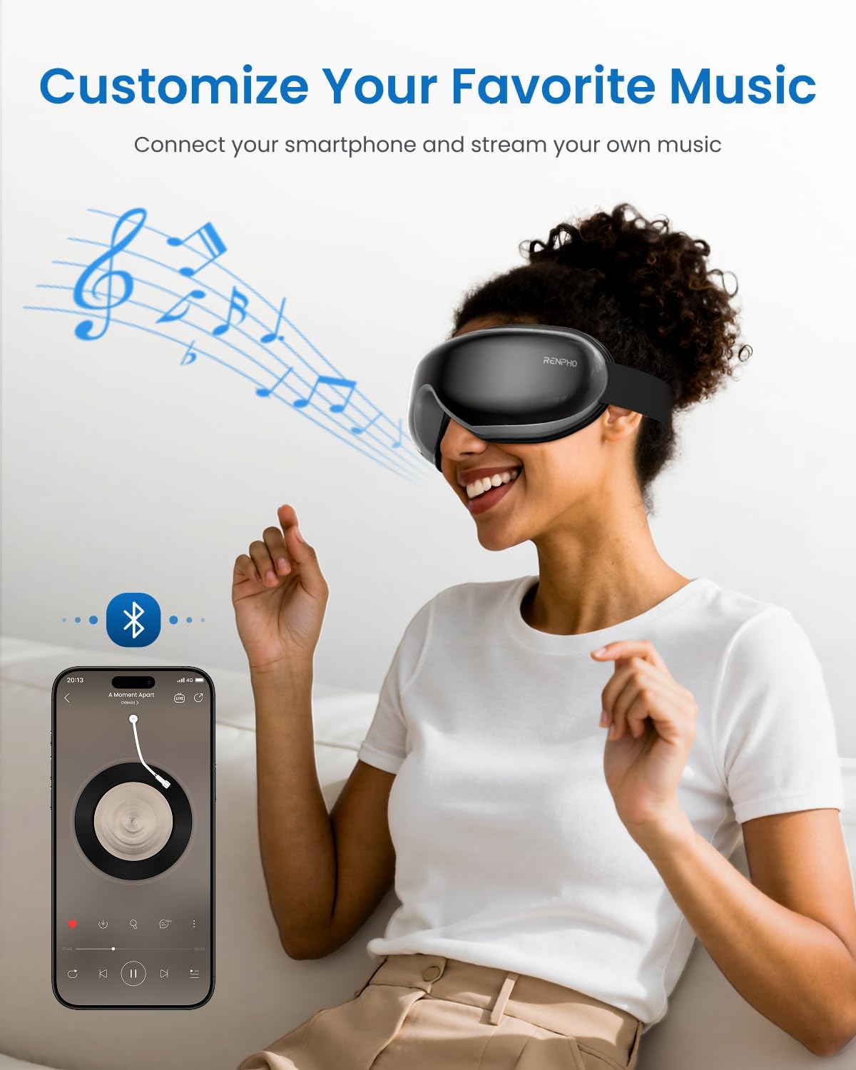 RENPHO Eyeris 1 Eye Massager with Heat, Eye Mask for Migraine, Smart Sleep Mask for Dry Eyes Relax, Reduce Strain Massage Equipment for Mom Dad Women Men Her Him