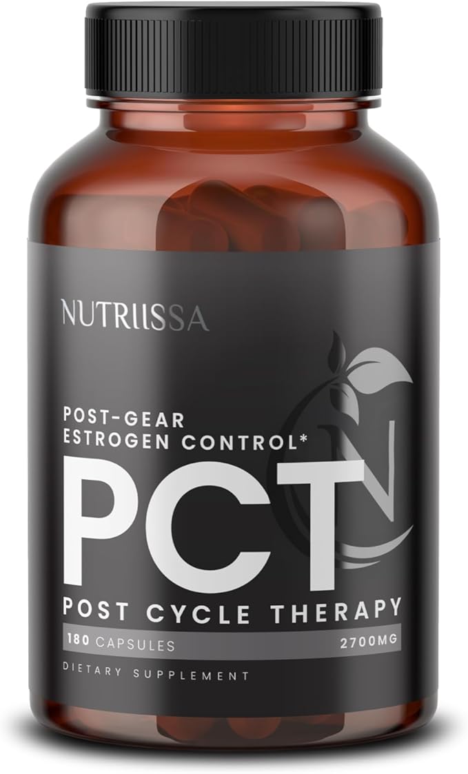 Nutriissa PCT - Premium Testosterone Support & Estrogen Control - EPEB Certified for Purity & Potency - 200:1 Tongkat Ali & Fadogia Agrestis - Vegan, 180 Capsules