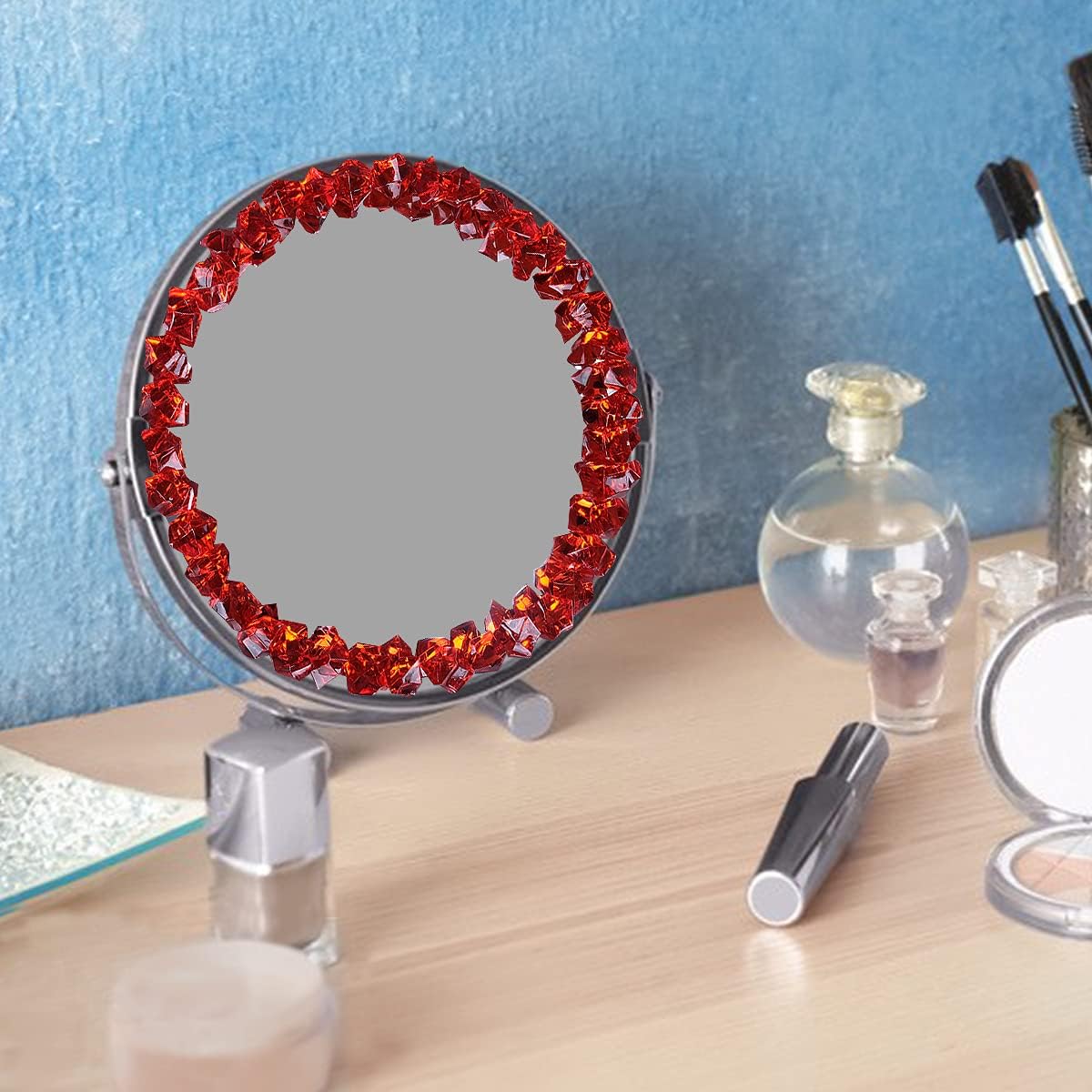 Acrylic Crushed Ice Rocks, Babenest 150 PCS Fake Crystals Plastic Ice Cubes Diamonds Gems for Vase Fillers, Home Decoration, Table Scatter, Event, Wedding, Arts & Crafts (Red)