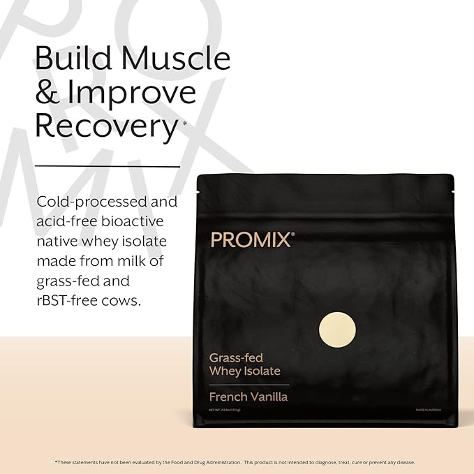 ProMix Nutrition Whey Protein Isolate Powder - Grass-Fed - ­Post Workout Fitness & Nutrition Shakes, Smoothies, Baking & Cooking Recipes - Gluten-Free & Keto-Friendly - Vanilla - 5 Pound (Pack of 2)