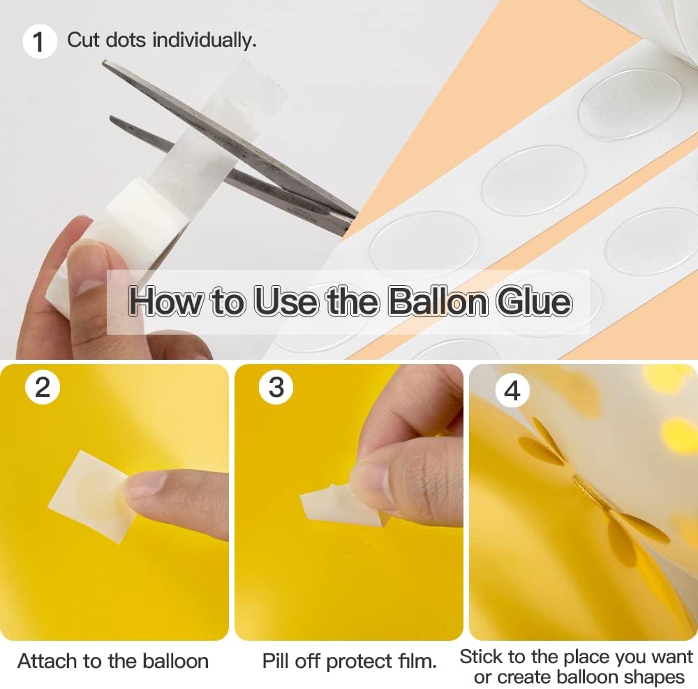 Balloon Arch Kit 49.2ft Balloon Tape & 300pcs Balloon Glue Point For Balloon Decorating Strip Kit For Party Graduation Wedding Birthday Baby Shower Decor