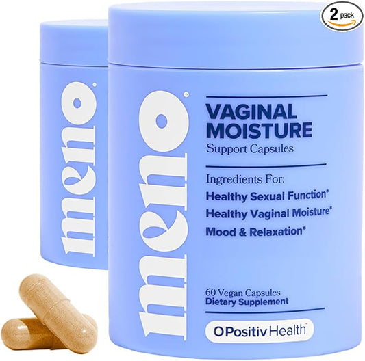 O Positiv MENO Vaginal Moisture Support Capsules – OBGYN-Formulated to Support Healthy Vaginal Moisture, Mood & Relaxation – Hormone-Free with Maca & Fenugreek Seed – 30 Servings (Pack of 2)