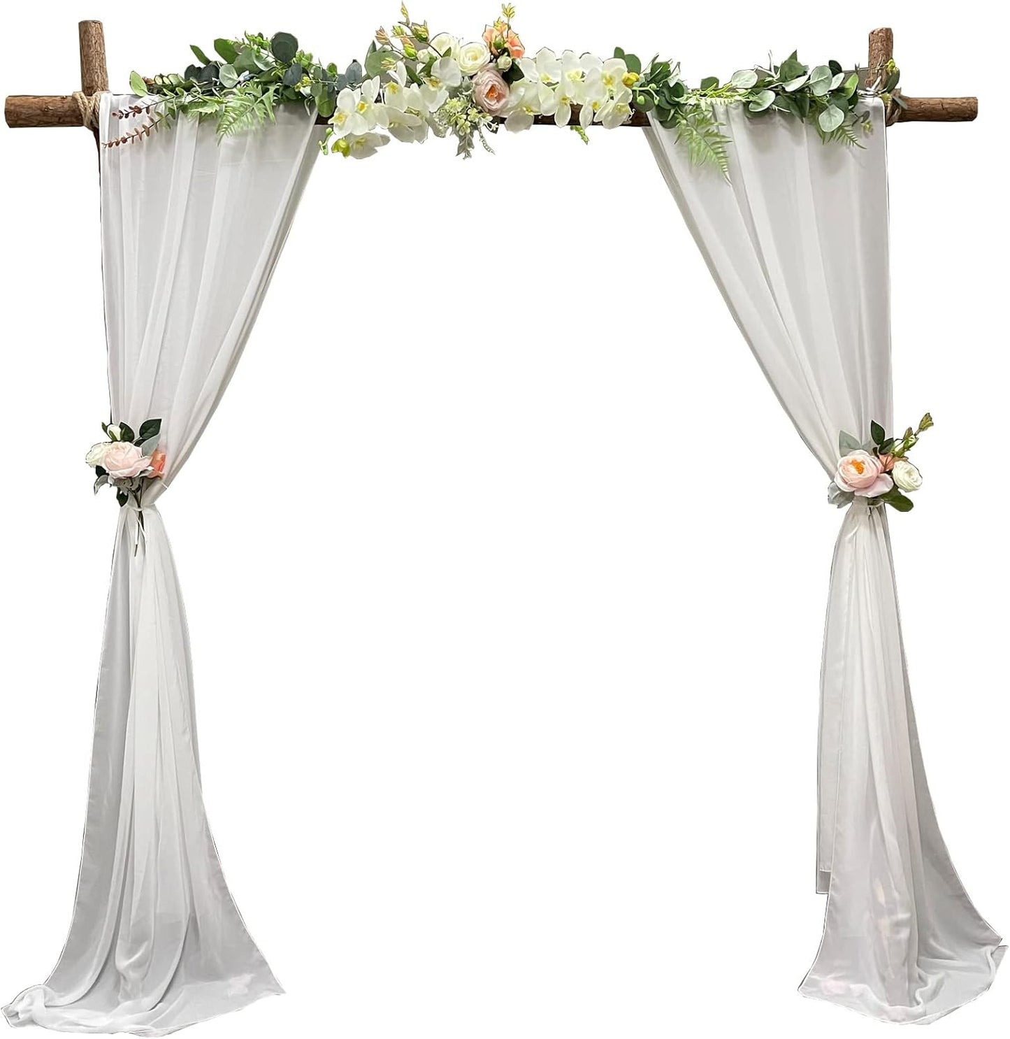 EHLDekol 13ft Ivory Chiffon Table Runner, 29x156 Inches Romantic and Rustic Boho Wedding Runner, Sheer Bridal Party Decorations