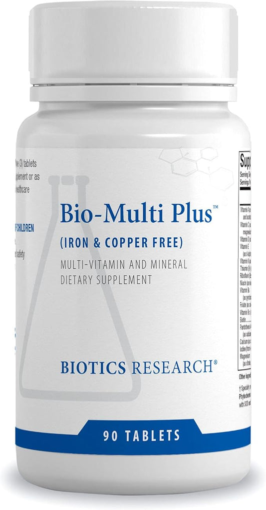 Biotics Research Bio-Multi Plus Iron & Copper Free Multivitamin, Chelated Minerals, Emulsified Fat Soluble Vitamins, Iron Free, Copper Free, High antioxidants, SOD, Catalase, 90 Tabs