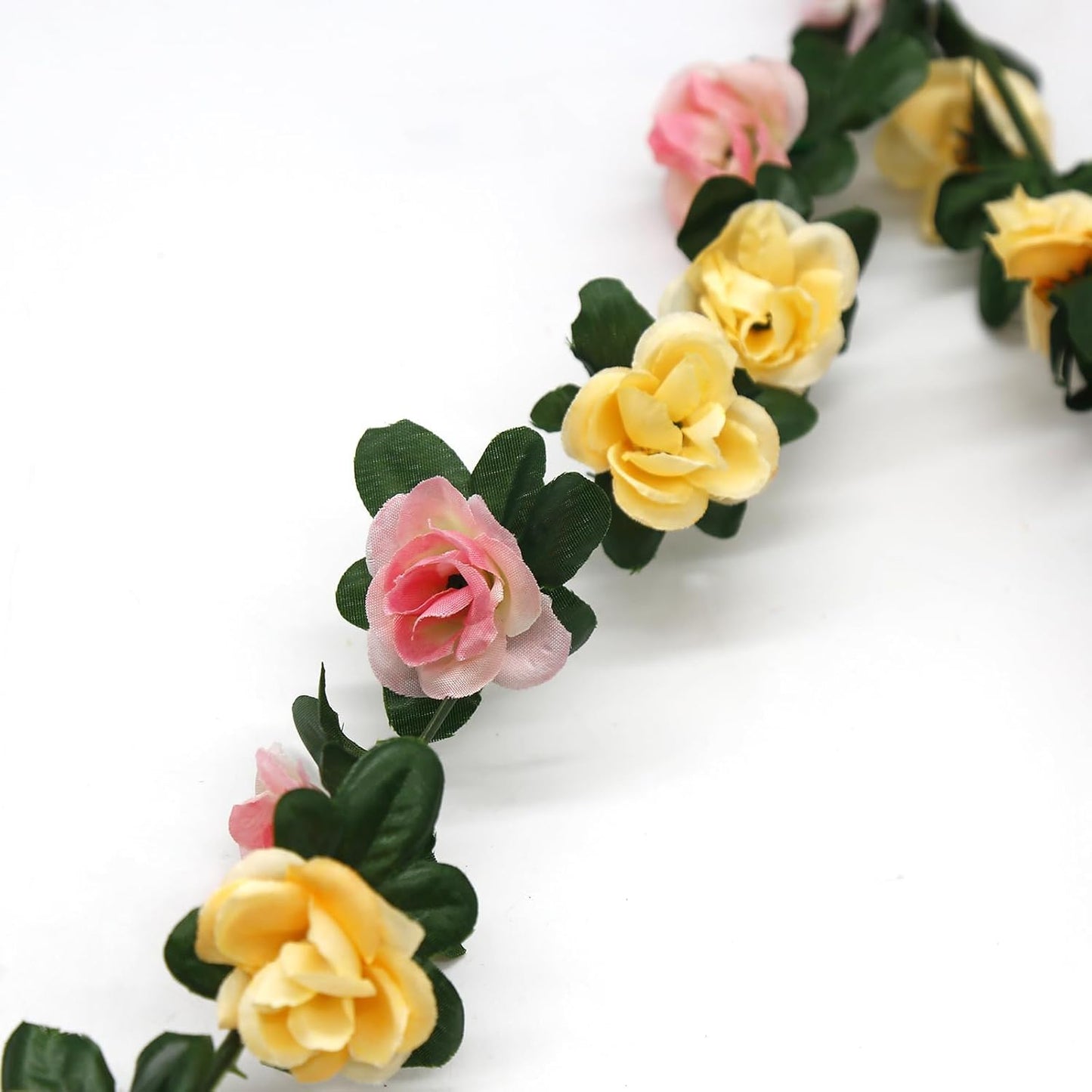 12 PCS 98.4 FT Artificial Flower Garland Rose Garland for Wedding Room Decor（12,Champagne）
