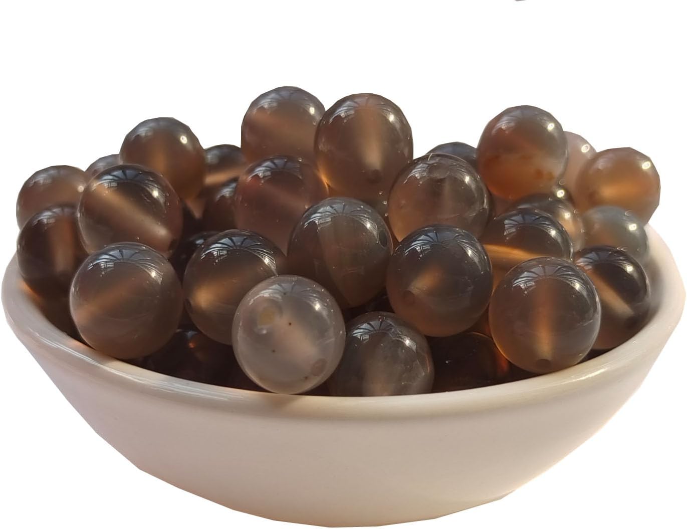 Stone Beads 6mm 140pcs Grey Agate Beads Round Loose Gemstones Beads for Bracelet Necklace Jewelry Making (6mm, 60620 Grey Agate)