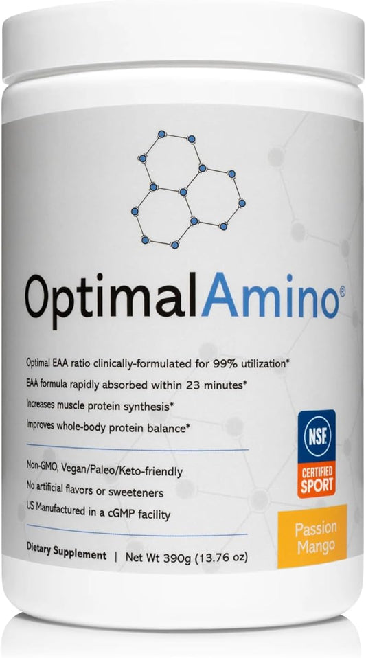Amino Acid Powder | 99% Utilized Essential Amino Acid (EAA) Supplement | Pre/Post Workout & Muscle Recovery | NSF for Sport Certified | Passion Mango Flavor