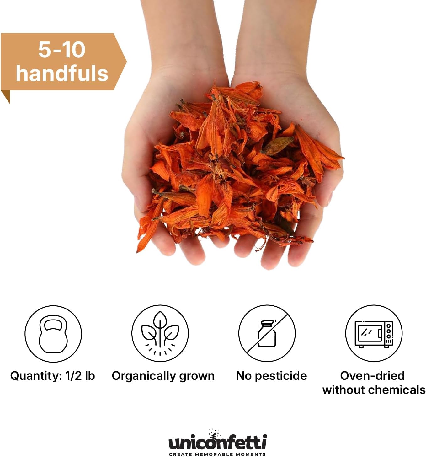 Dried Flower Yellow Lily Biodegradable Confetti - Real Flower Petals for Weddings, Flower Girl Toss, Wedding Send Off Ideas, Party Table Decoration | Boxed - 8oz (0.5lbs)