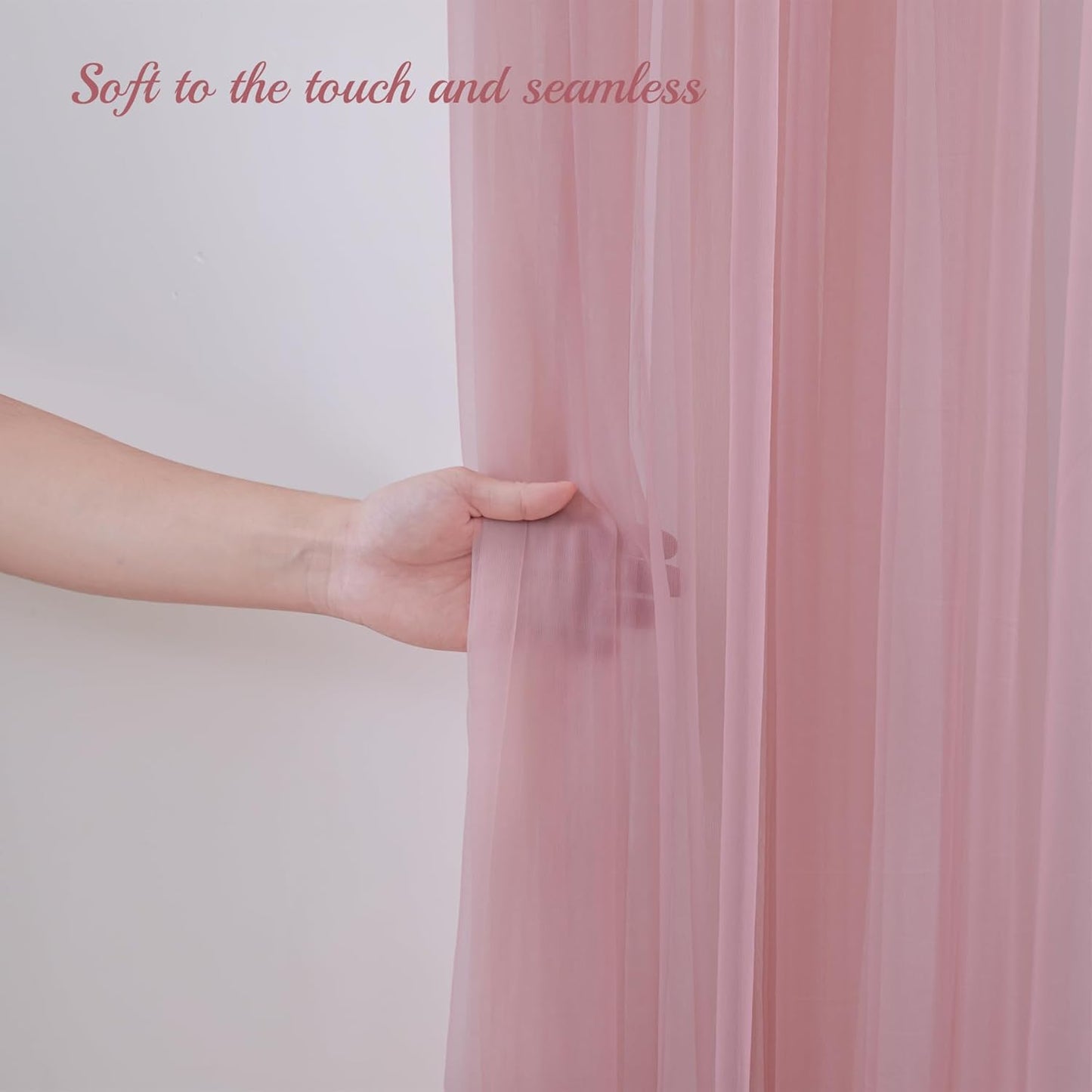 PARTISKY 20ft X 10ft Dusty Rose Tulle Backdrop Curtain for Parites, Sheer Backdrop Curtains Fabric Drapes for Wedding Ceremony Arch Party Stage Decorations