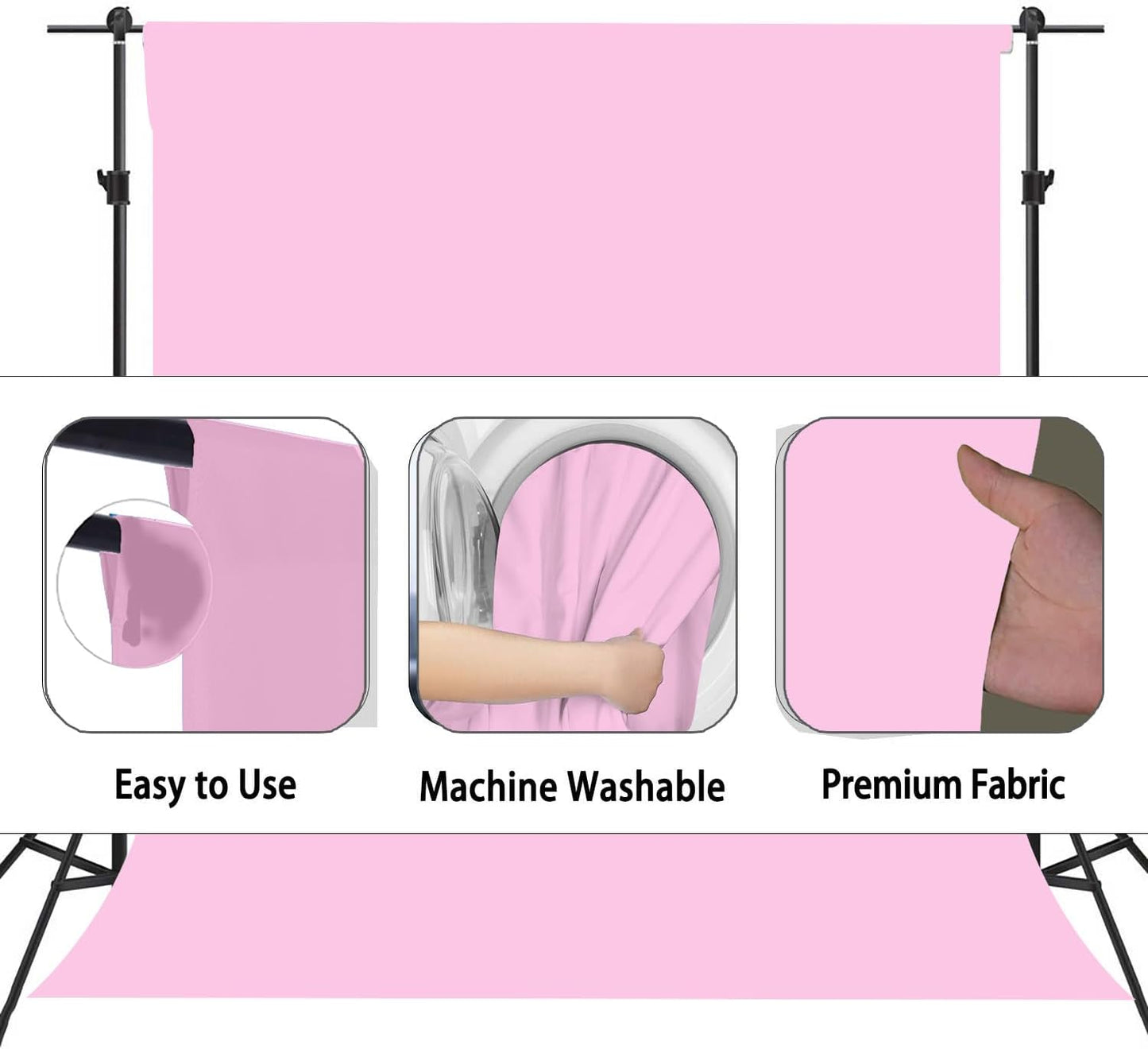 Pink Photography Backdrops, Photo Booth Video Shooting Photo Backdrop, Portrait Background for Photography, Photo Studio Pink Backdrops for Photoshoot 10x10ft