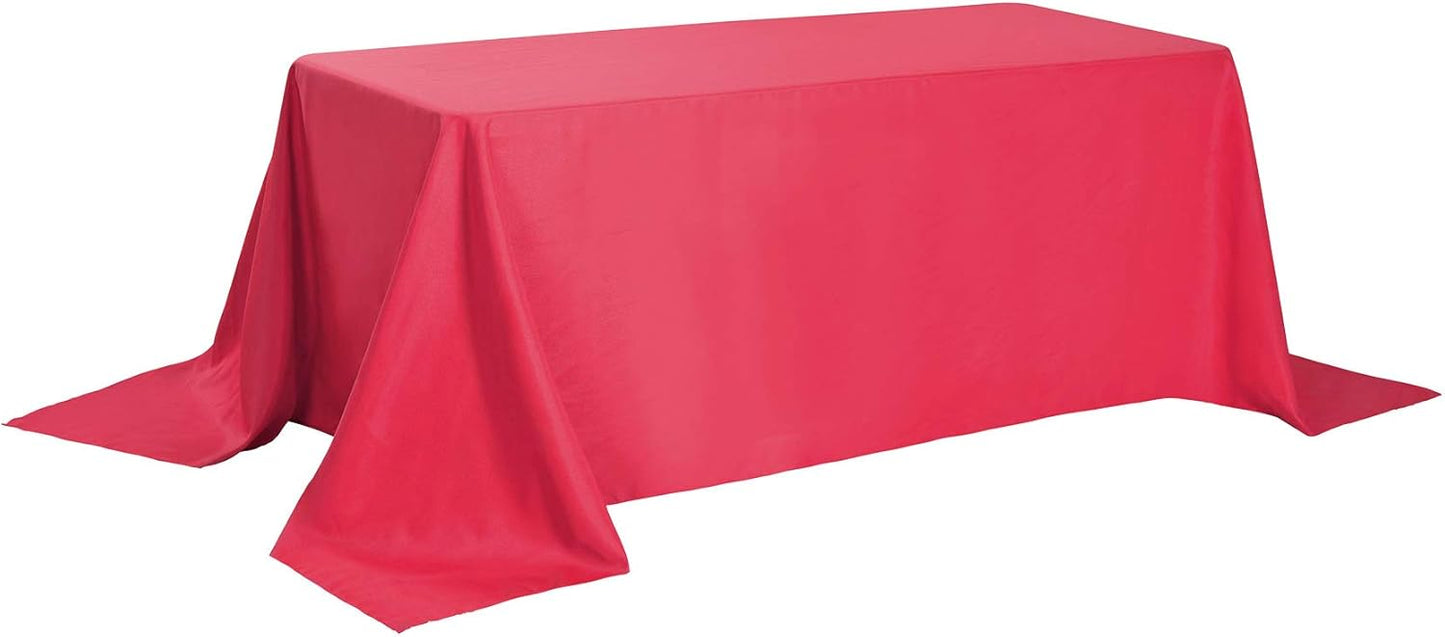 Rectangle Tablecloth 90x132 inch Washable Polyester Fabric Table Cloth for Wedding Party Dining Banquet Decoration（90x132, Red）