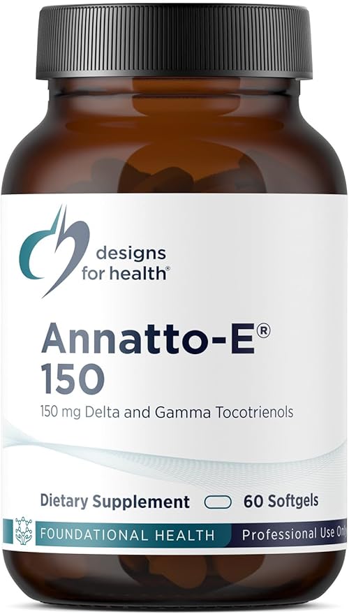 Designs for Health Annatto-E 150mg Tocotrienols - DeltaGold Vitamin E Complex Supplement with Delta + Gamma Tocotrienols - Cardiovascular, Healthy Aging + Antioxidant Support - Non-GMO (60 Softgels)