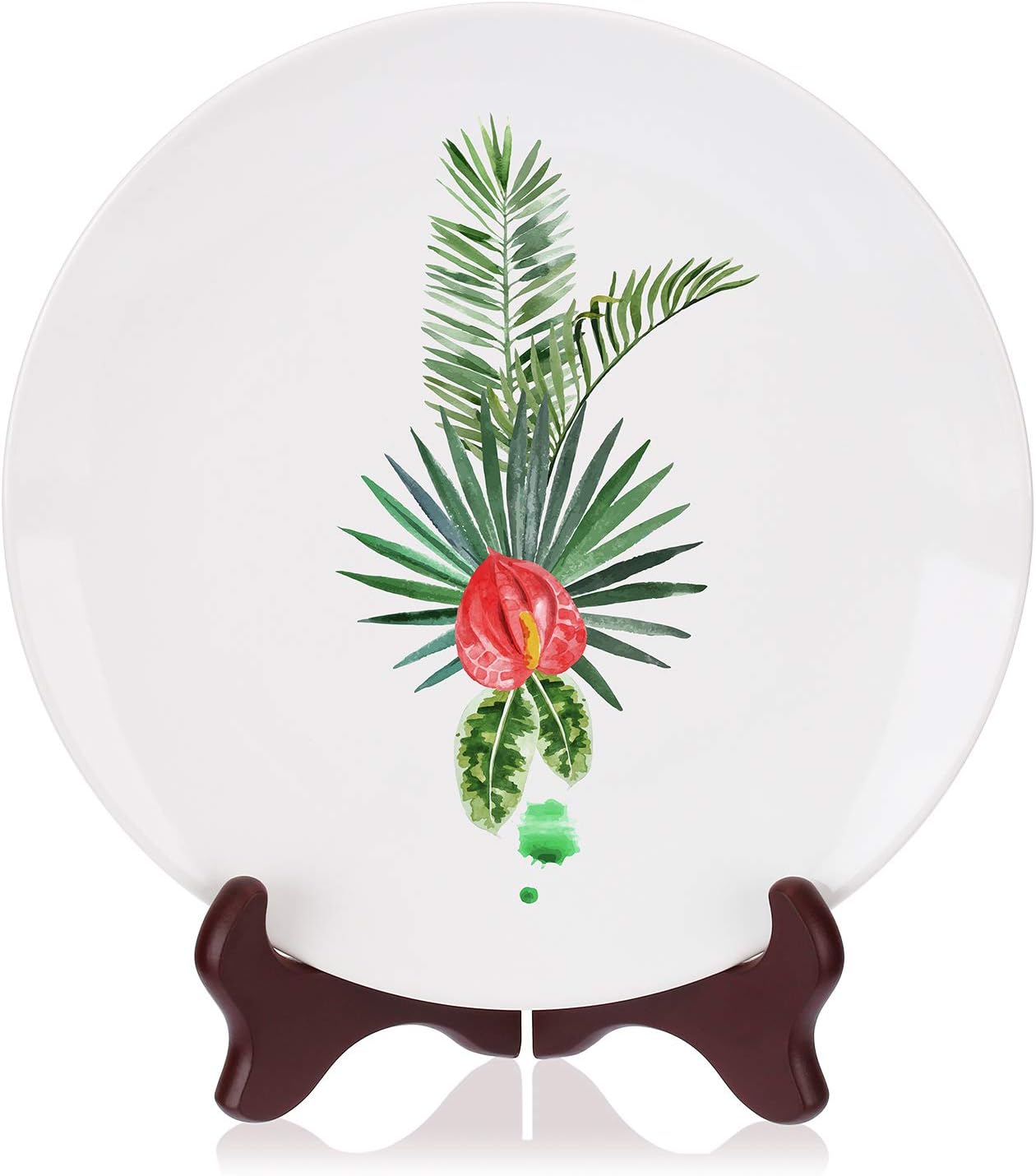 Tatuo 4 Packs Wooden Display Stand Decorative Plate Stands for Display Picture Frame Holder Easels(Red,6 Inch)