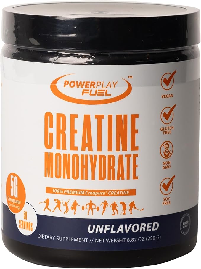 CREATINE Monohydrate Powder – Supports Energy, Brain & Muscle Health, and Recovery for Men & Women - Gluten & GMO Free, Soy Free, Sport Certified – Unflavored, 250 G, 50 Servings