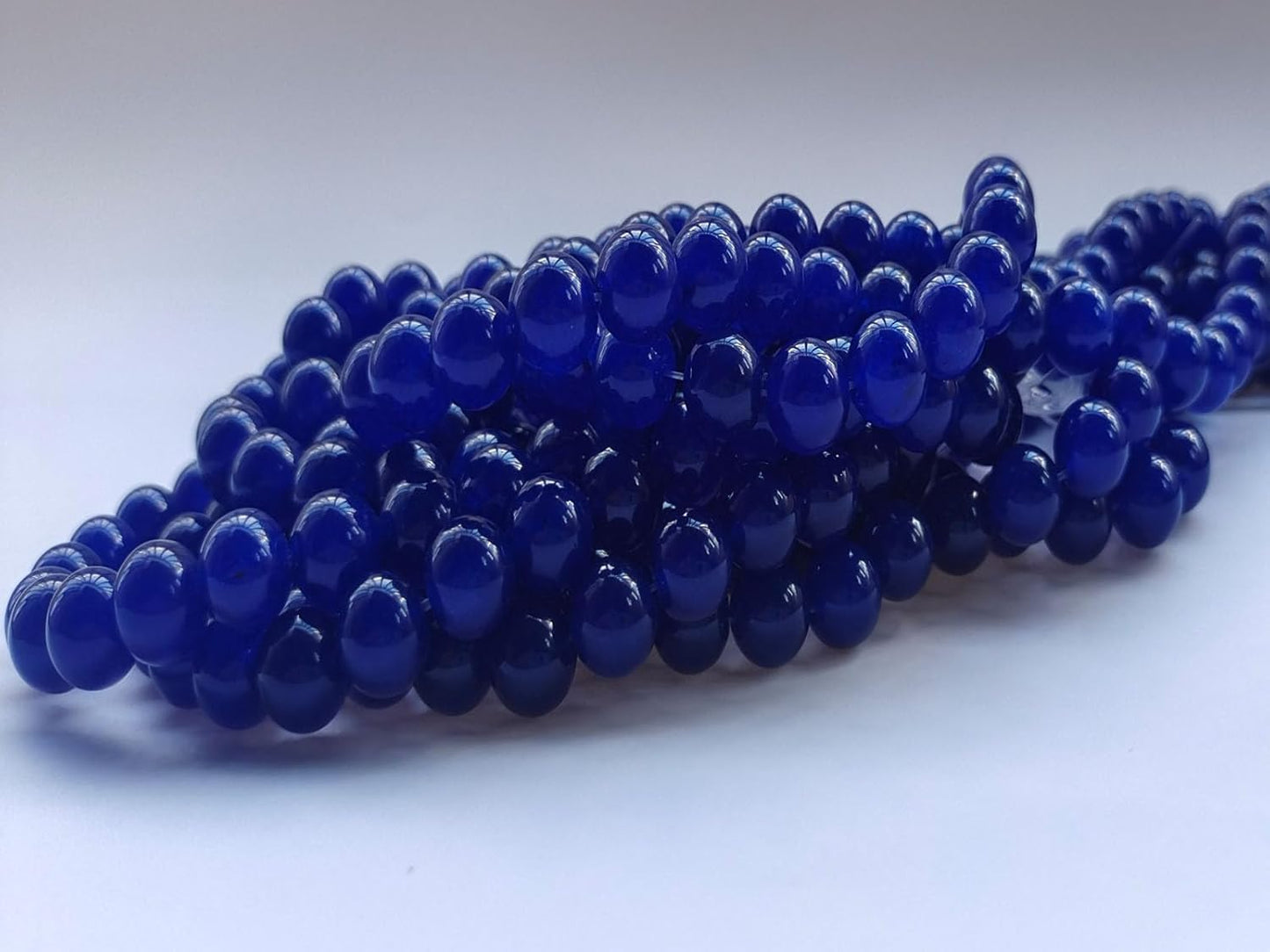 Stone Beads 10mm 60pcs Dark Blue Chalcedony Beads Round Loose Gemstones Beads for Bracelet Necklace Jewelry Making (10mm, 61031 Dark Blue Chalcedony)