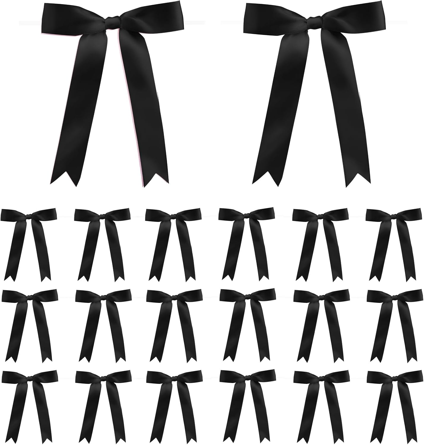 30Pcs Satin Ribbon Black Bows 5x7 Inch Twist Tie Bow for Gift Wrapping Champagne Bottle Cake Treat Bag Craft DIY Gift Christmas Birthday Party Balloons & Garland Home Decor