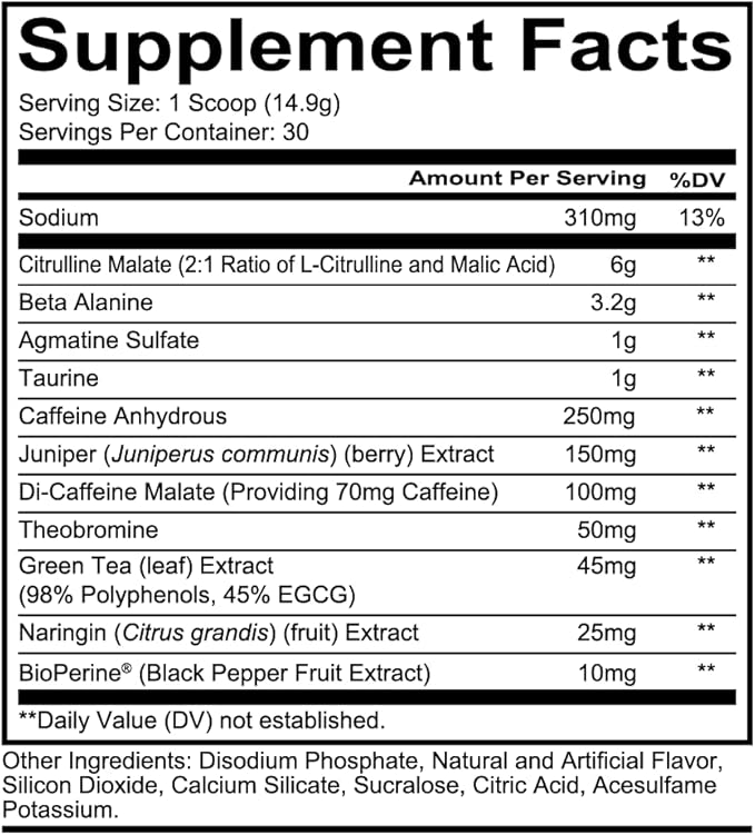 REDCON1 Total War Pre Workout, Watermelon - L Citrulline, Malic Acid, Green Tea Leaf Extract for Pump Boosting Pre Workout for Women & Men - 3.2g Beta Alanine to Reduce Exhaustion (30 Servings)