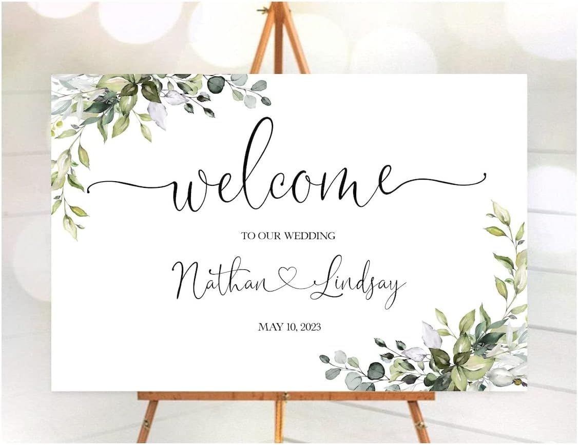 Wedding Welcome Sign, Personalized Custom Wedding Sign, Printed Wedding sign