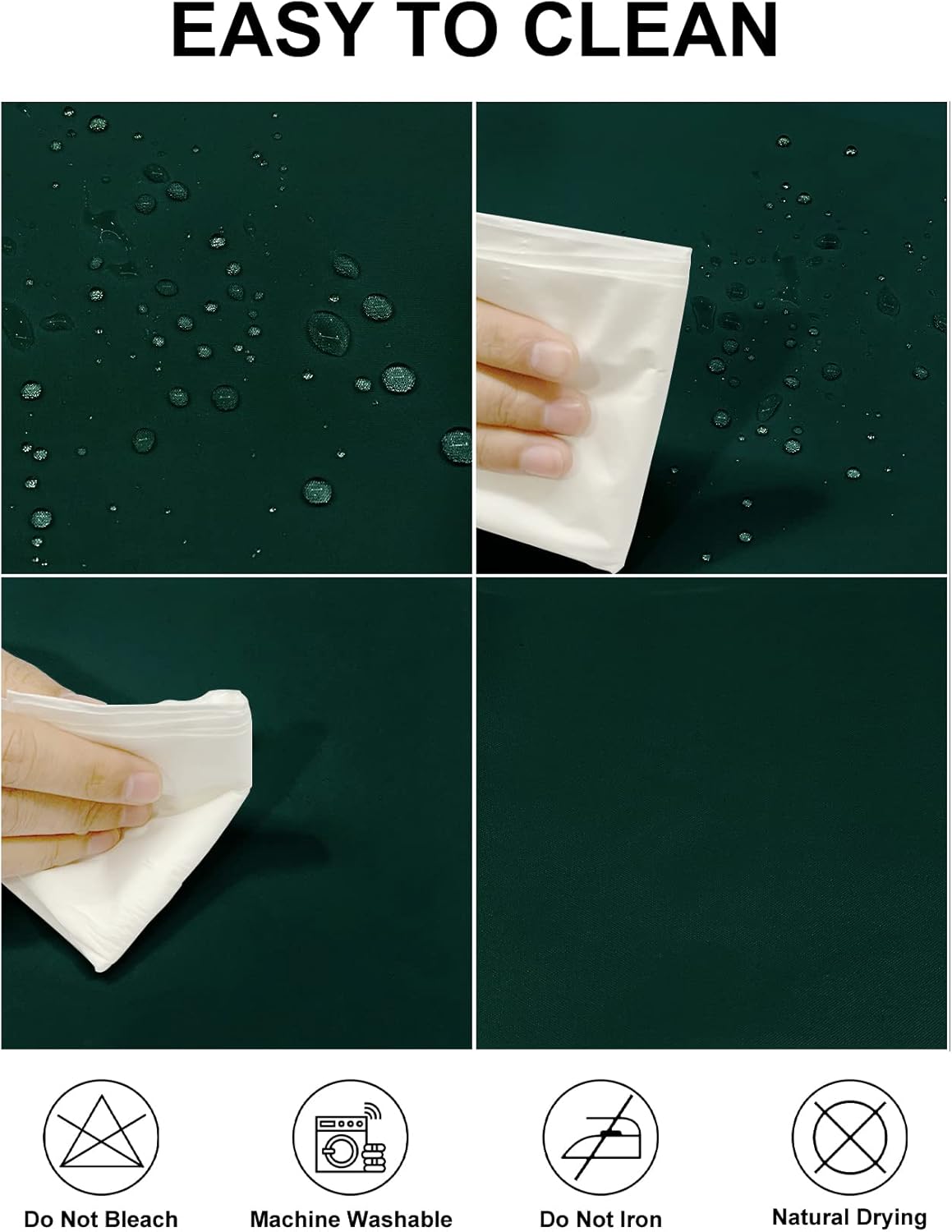 Fokitut 2 Pack Waterproof Rectangle Tablecloth, 60x120 Inch,Stain Resistant and Wrinkle Polyester Table Cloth, Fabric Table Cover for Kitchen Dining, Wedding, Party, Holiday Dinner-Hunter