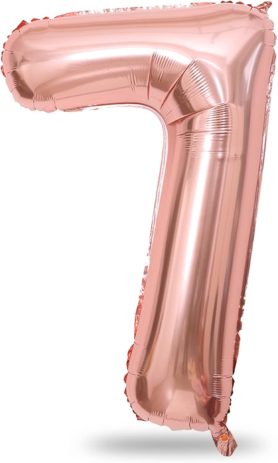 Rose Gold Number Balloons, 40inch Large Number 7 Foil Mylar Helium Balloons, Self Inflating Number Balloons 0-9 for Girls Women 7th 17th 70th Birthday Anniversary Party Graduation Decoration Supplies