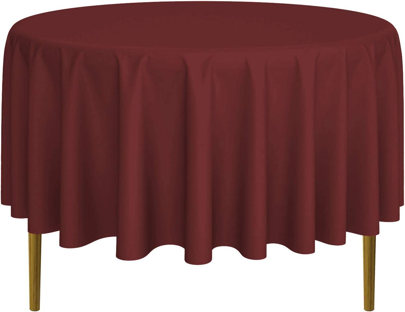 Lann's Linens - 10 Premium 90" Round Tablecloths for Wedding/Banquet/Restaurant - Polyester Fabric Table Cloths - Burgundy