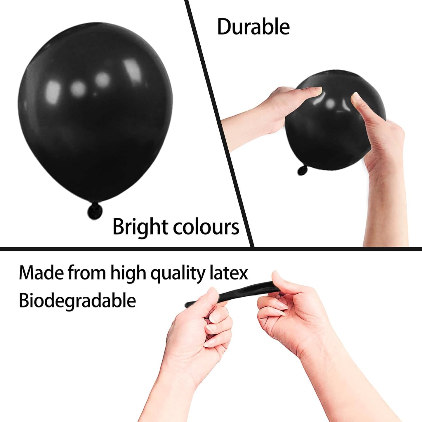 KAWKALSH 200pcs Black Balloons 5 Inch, Small Mini Latex Balloons for Party Birthday Baby Shower Anniversary Festival Arch Garland Decoration