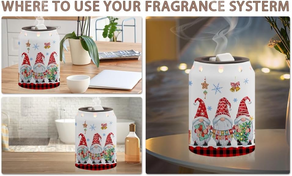 Pinata Christmas Decorations for Home, Gnomes Christmas Wax Warmer, Ceramic Wax Melt Warmer for Oil Candle, Xmas Decor for Living Room Kitchen Bathroom, Unique Women Relaxing Gifts