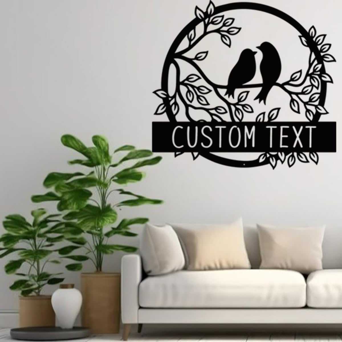 NAZENTI Personalized Metal Sign Love Bird Gift For Couple, Wedding Gift, Family Name Sign, Outdoor Name, Anniversary, Home Decor, Front Door