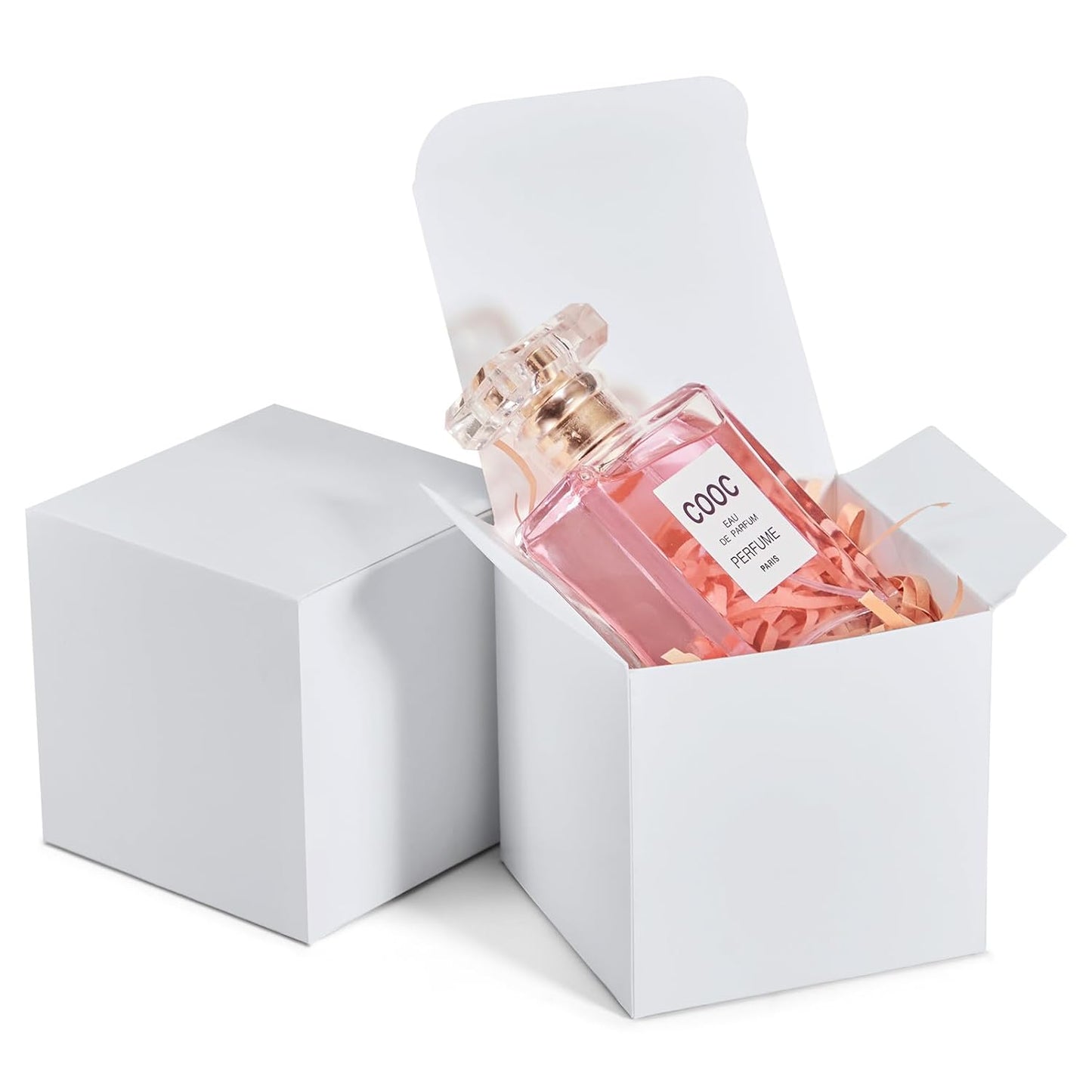 MESHA 3x3x3'' 100PC Cardboard Gift Boxes with Lids, Small for Bridesmaid Groomsmen Gifts,Cupcakes, Crafting, Party Wedding Favor, Bridal Baby Shower, White