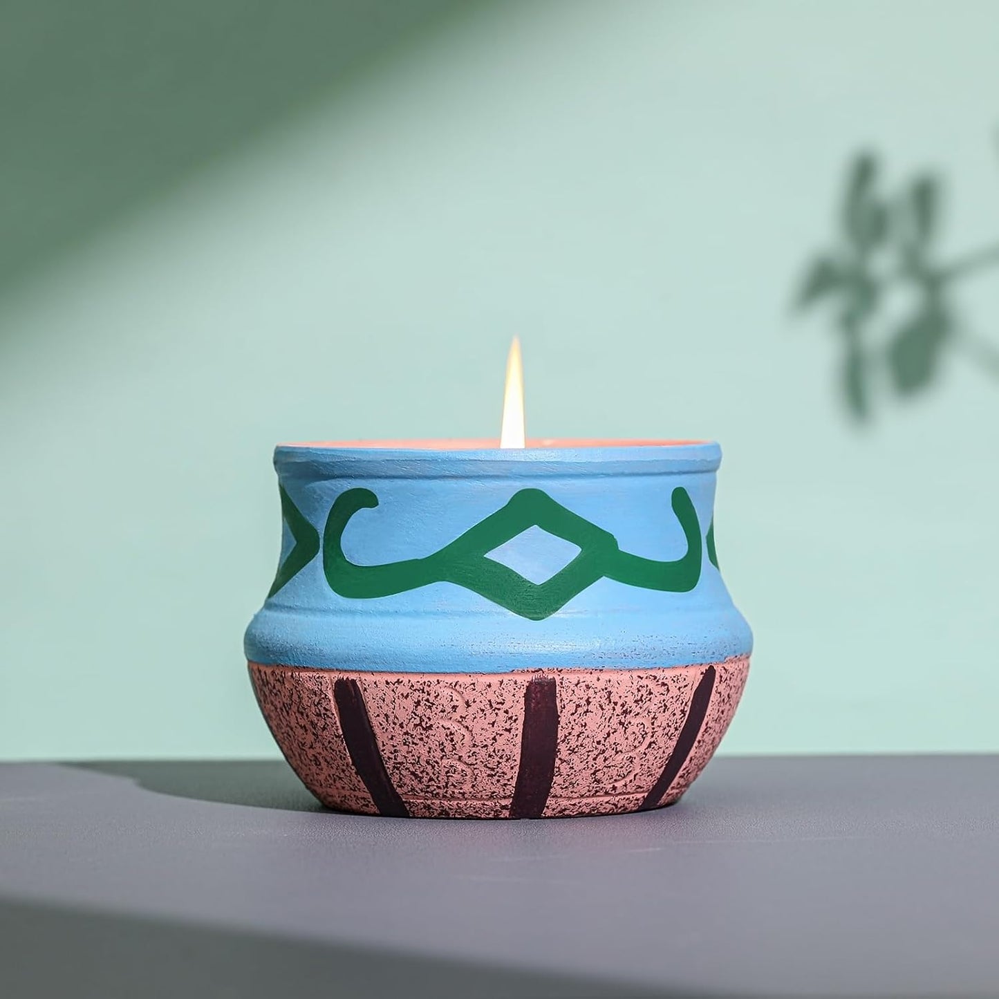 Lavender Candles, Scented Candles Gift Set for Women, Coarse Pottery Container，Natural Soy Wax, Set 2 Pack, Total 16oz, 90 Hours of Burn, One Silk Scarf，Candles for Home Scented