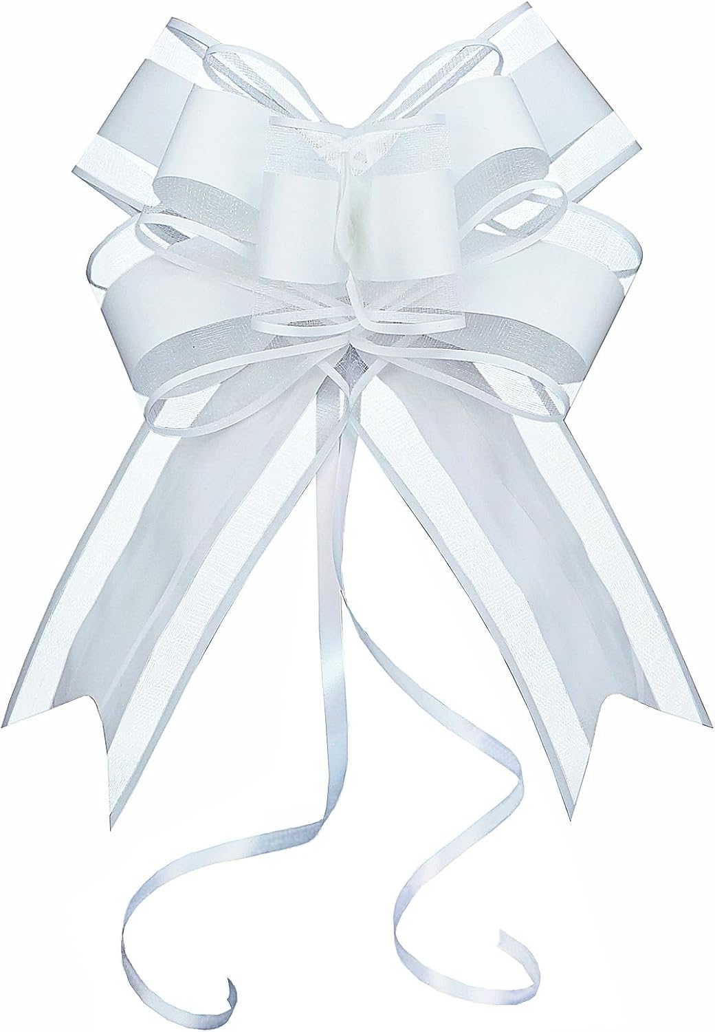 WEWILUCK White Gift Bow, Big White Pull Bows for Gift Wrapping, Wedding, Christmas, Valentine's Day, Presents, Flower Basket Decor(6 inches, 15PCS)