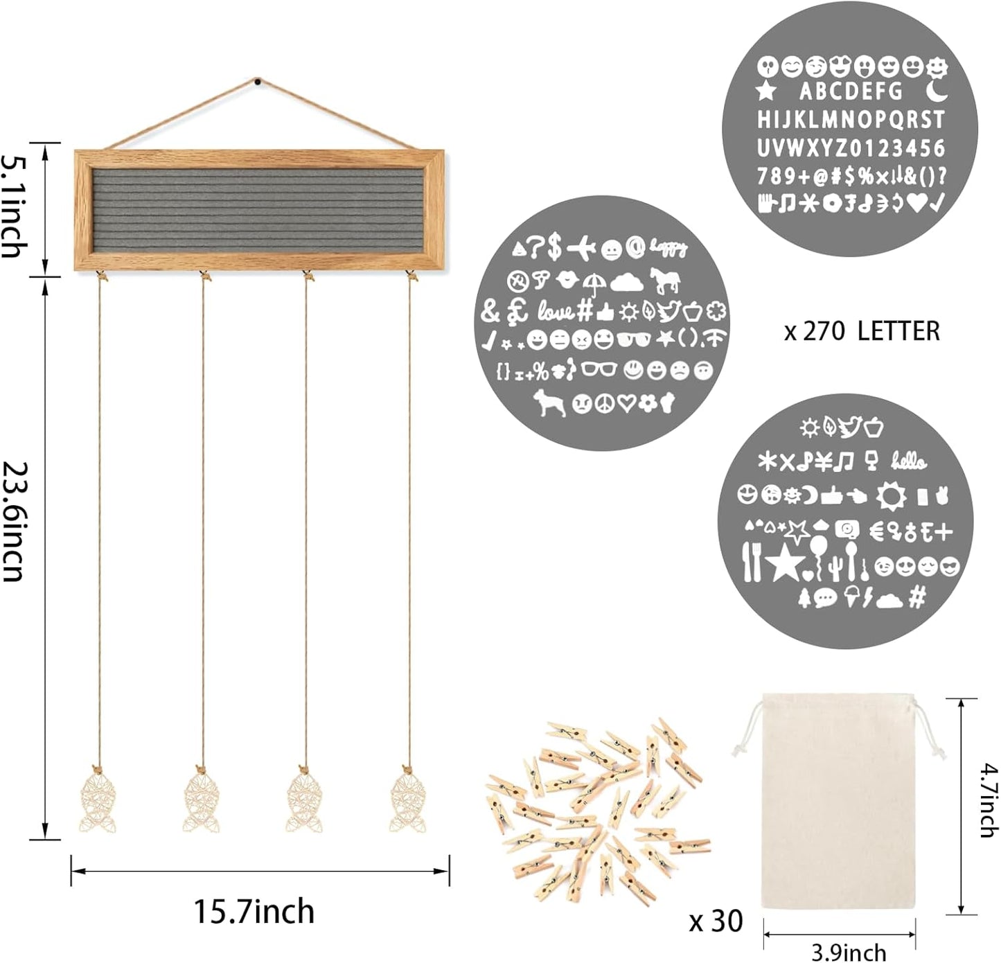 Collage Picture Frames for Wall, Birthday Gifts for Mom Women Teenage Girls, Polaroid Picture Display Felt Letter Board with 270 Letters and 30 Clips, Unique DIY Mothers Day Gifts