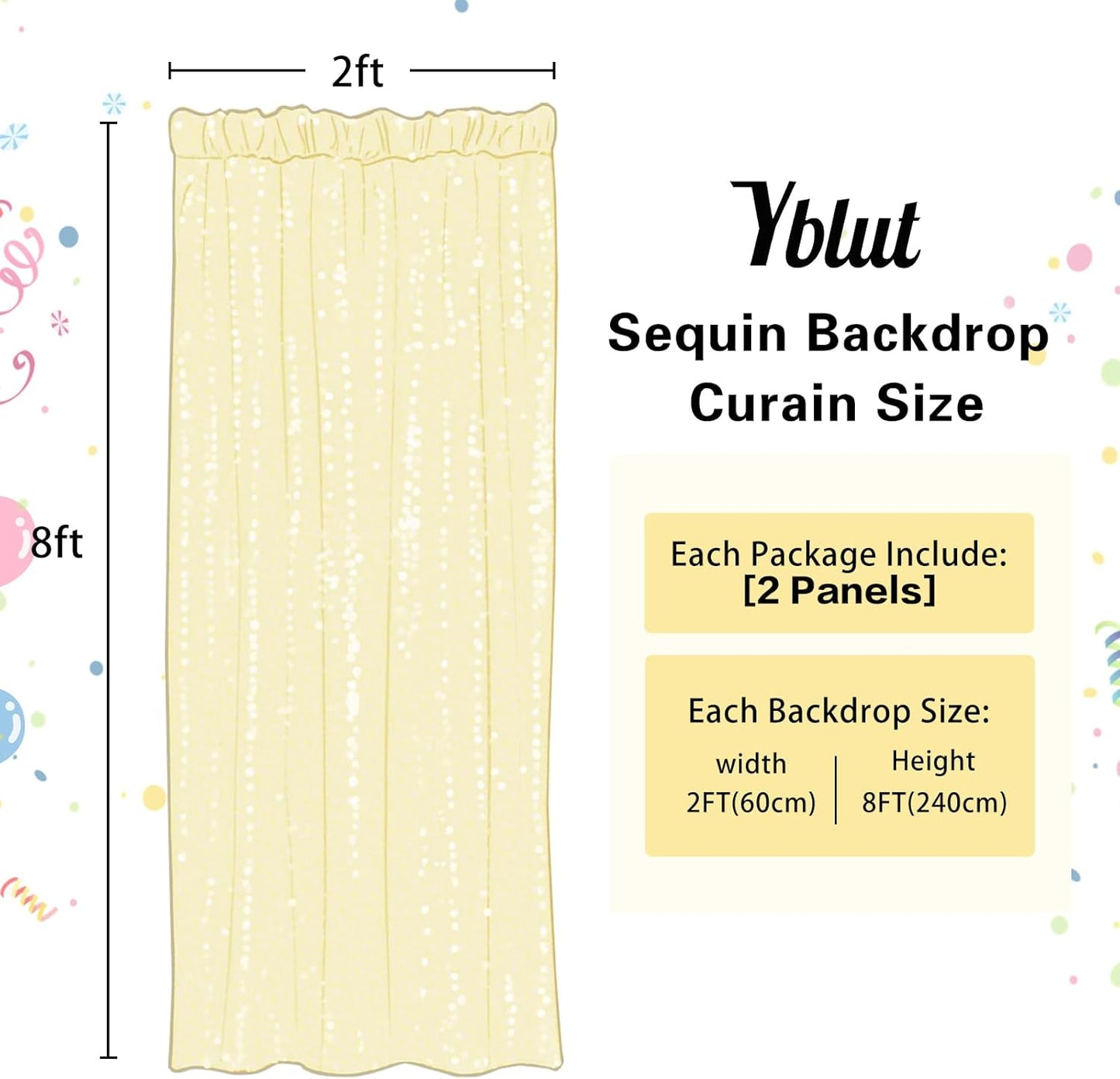 Rose Gold Sequin Backdrop Curtain 2 Pieces 2FTx8FT Glitter Photography Backdrop for Party Wedding Birthday Christmas Decorations