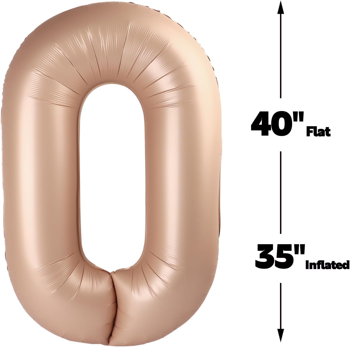 Light Brown 40 Inch 0 Number Balloons, 0 Decorations for 10 20 30 40 50 60 70 80 90 100 Birthday, 2026 Light Brown Foil Giant Birthday Graduations Anniversary Party Balloon
