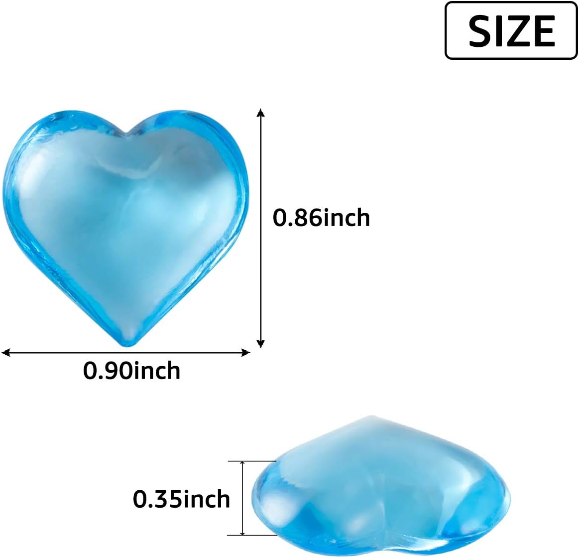 Acrylic Hearts Shaped Crystals Gems Light Royal Blue for Table Scatter, Valentine's Day, Wedding, Artwork, Birthday Party Decoration, Favor Vase Filler (150 Pieces)