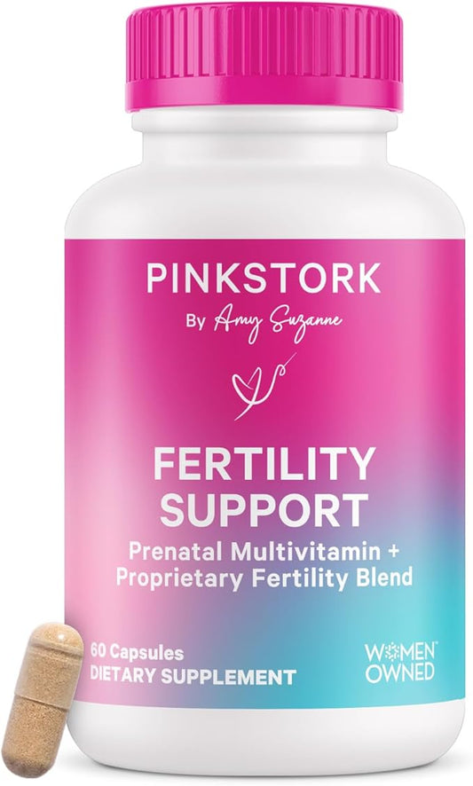 Pink Stork Fertility Supplements for Women – Preconception Vitamins with Inositol, Vitex & Ashwagandha – Women’s Fertility Supplement for Conception & Hormone Balance – 60 Vegetarian Capsules