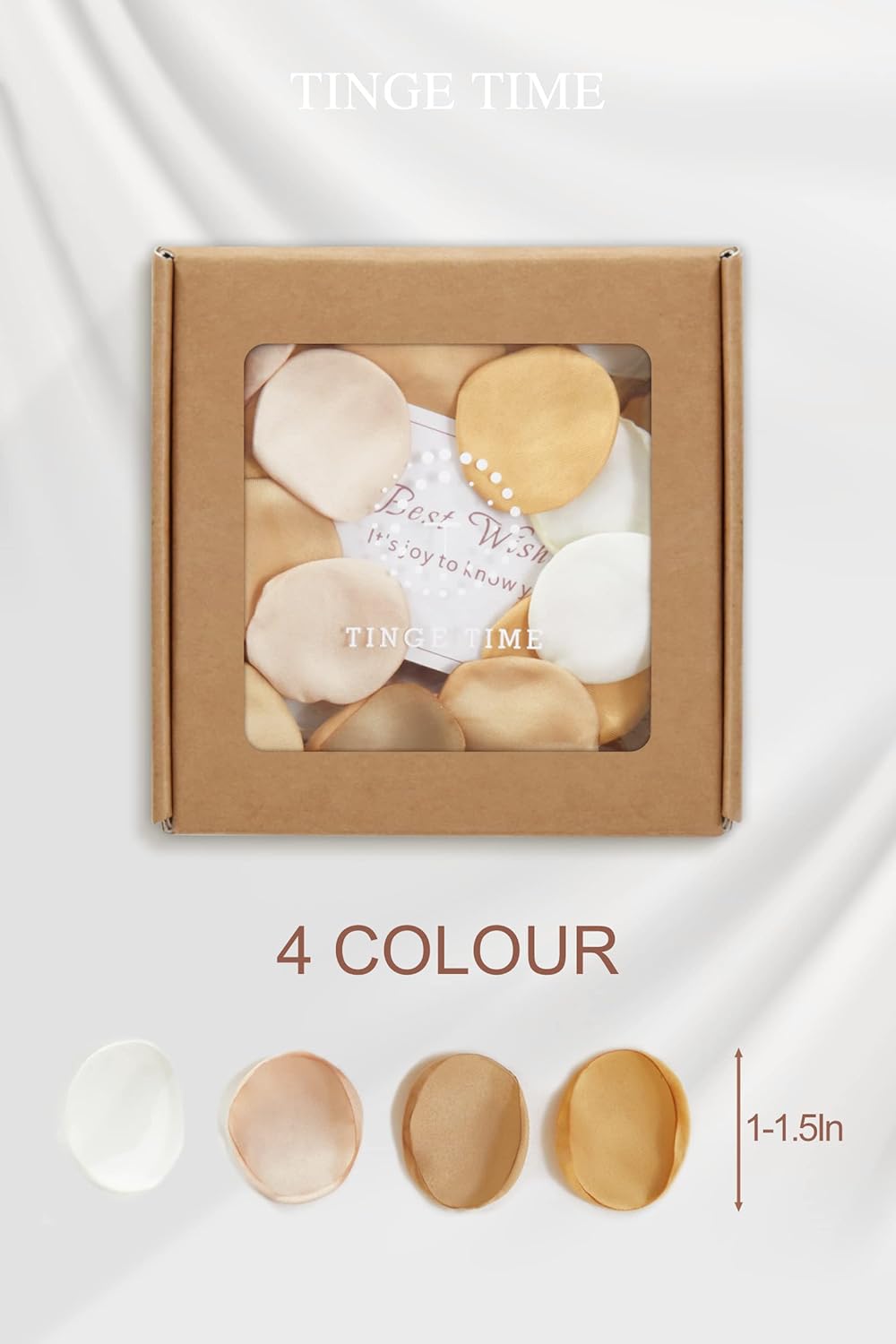 TINGE TIME 400pcs Silk Flower Petals for Wedding, Rose Petals for Decoration, Fake Flower Petals for Bridal Showers, Flower Girl Petals for Anniversaries and Parties (Champange Golden & Beige)