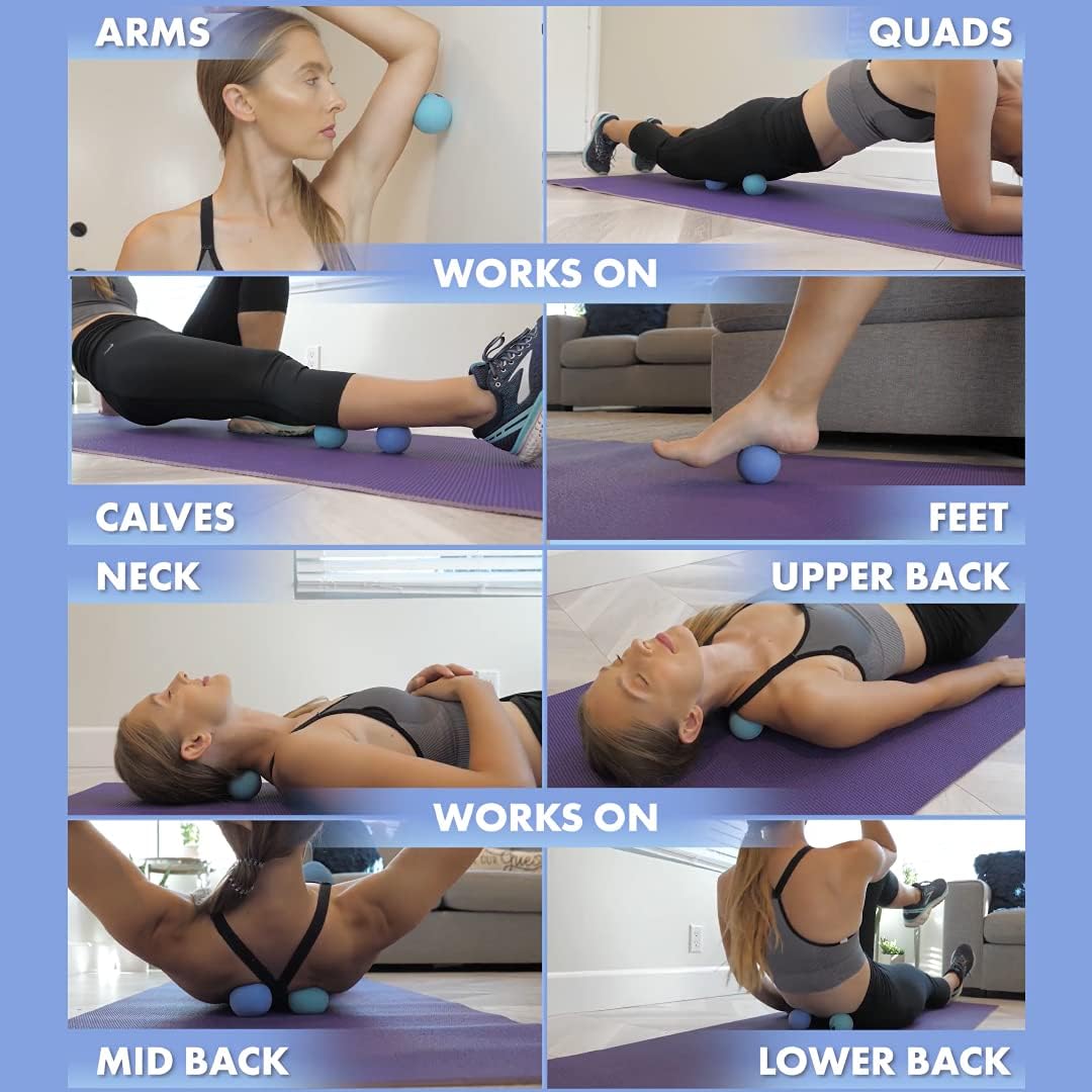 Physical Massage Therapy Ball Set - Ideal for Yoga, Deep Tissue Massage, Trigger Point Therapy and Myofascial Release Physical Therapy Equipment