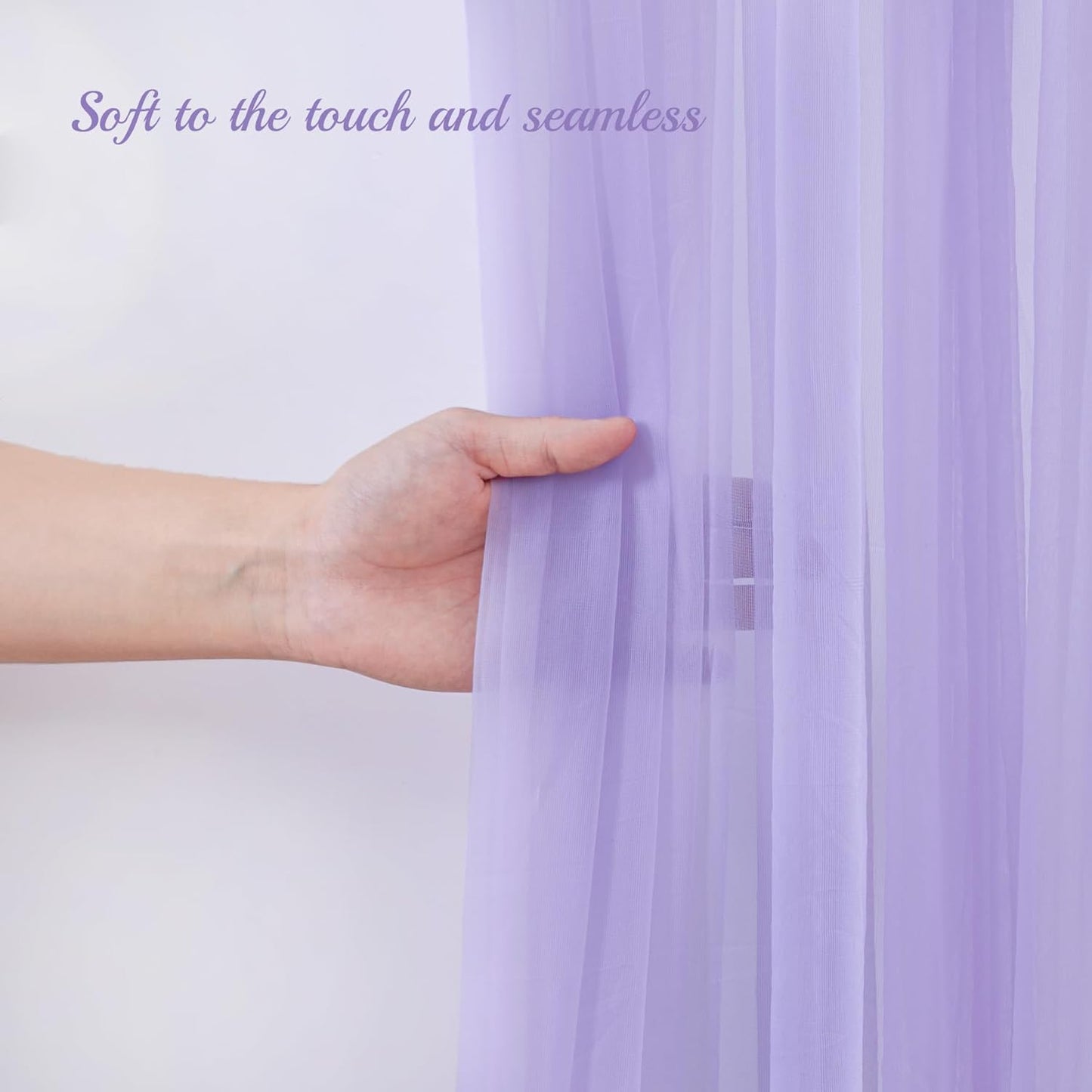 10x10ft Purple Tulle Backdrop Curtain for Parites, Sheer Backdrop Curtains for Wedding Baby Shower Birthday Party Photo Shoot Decorations