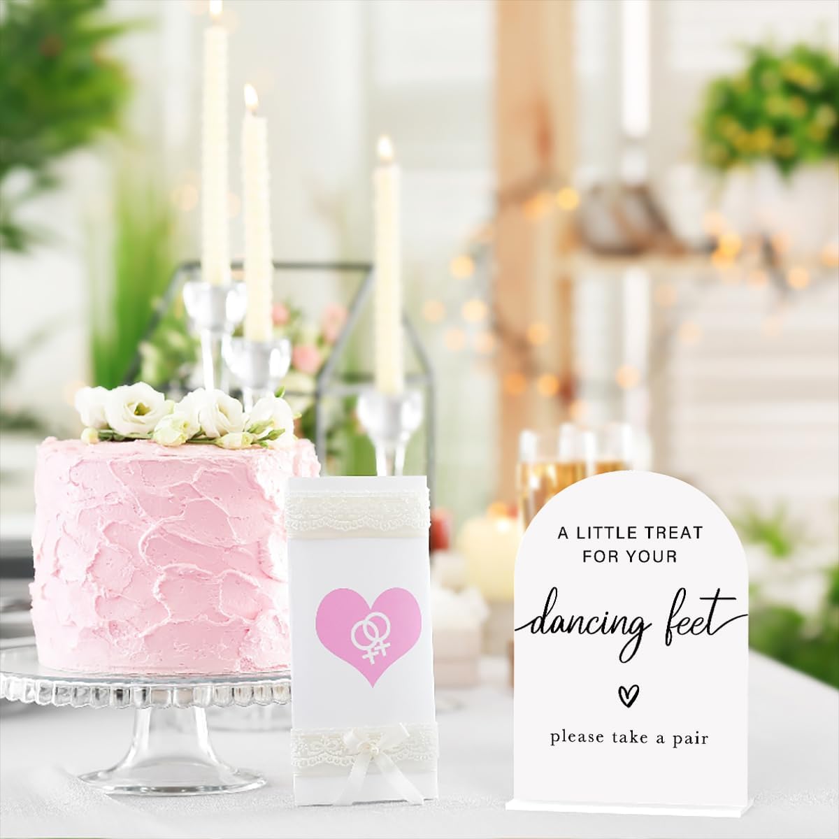 Acrylic Wedding Sign Wedding Signs for Ceremony A Little Treat for Your Dancing Feet Sign for Wedding Modern Calligraphy Arch Acrylic Table Top Sign for Wedding Reception and Event Party Table(white）