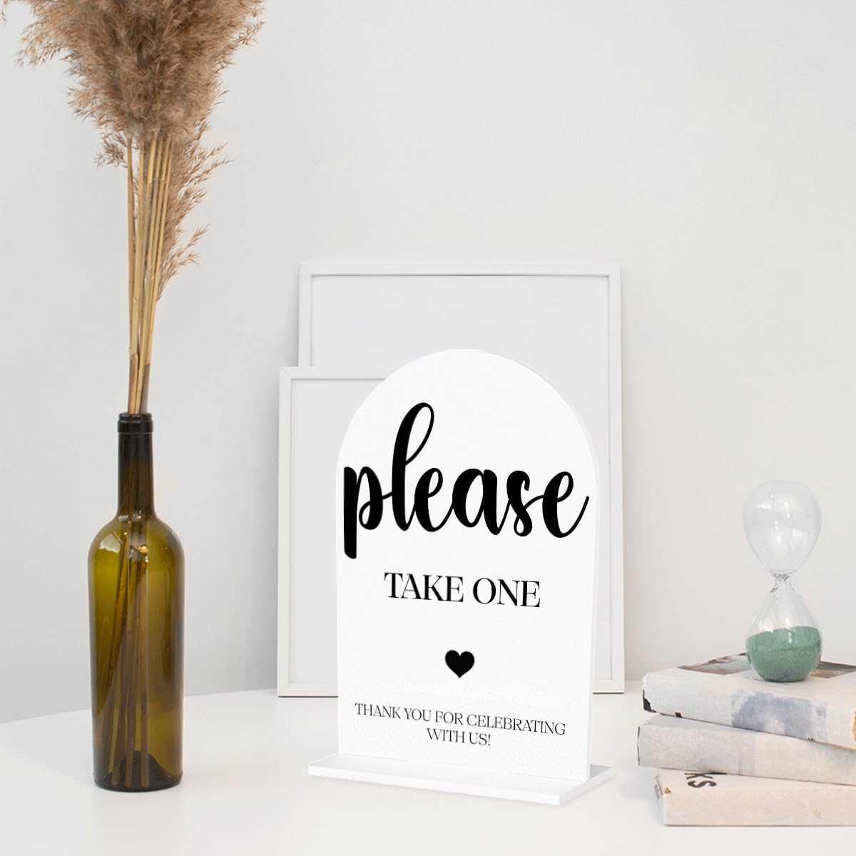 Please Take One Sign, Wedding Engagement Bridal Shower Baby Shower Decor for Reception Reception, Weddings White Acrylic Sign
