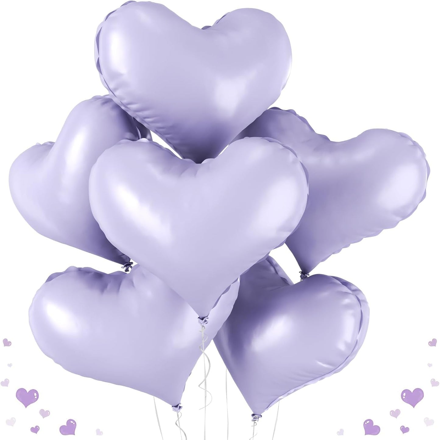 24 Inch Purple Heart Balloons, Heart Shaped Foil Balloons, Purple Helium Balloon for Valentines Day Bridal Shower Anniversary Wedding Birthday Party Decorations