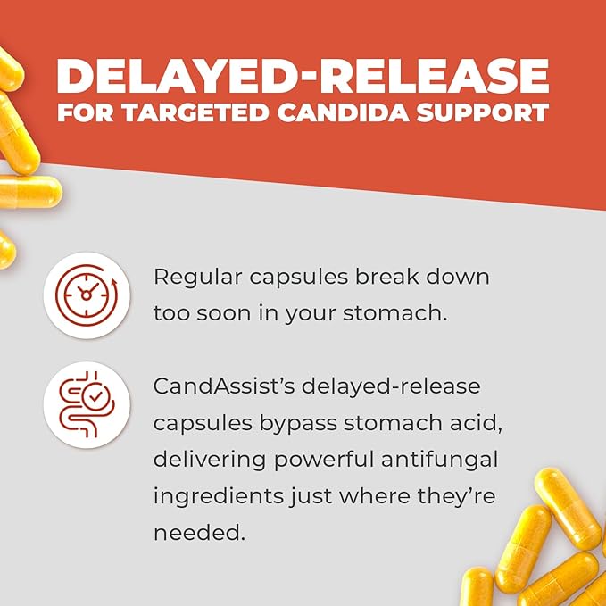 Balance ONE Candida Support with Caprylic Acid, Berberine & Oregano Leaf Extract – Supports Healthy Yeast Balance & Gut Flora – Delayed Release Capsules, 1 Month Supply, for Women & Men – CandAssist
