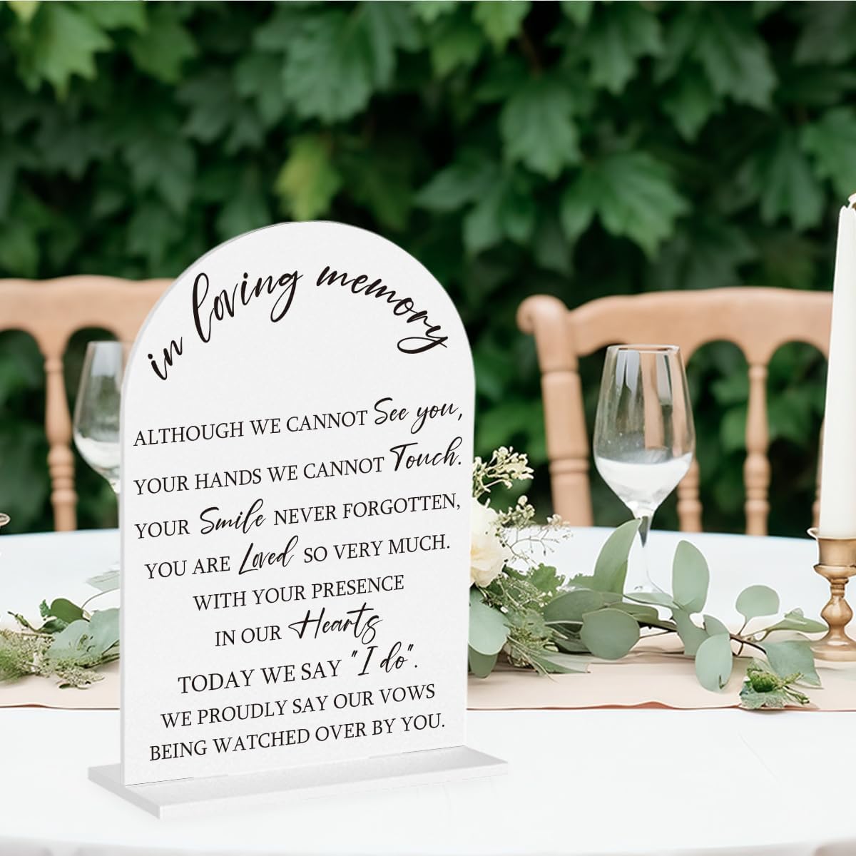 In Loving Memory Wedding Sign, Wedding Engagement Bridal Shower Baby Shower Reception Event Party Table Desk Acrylic Decor