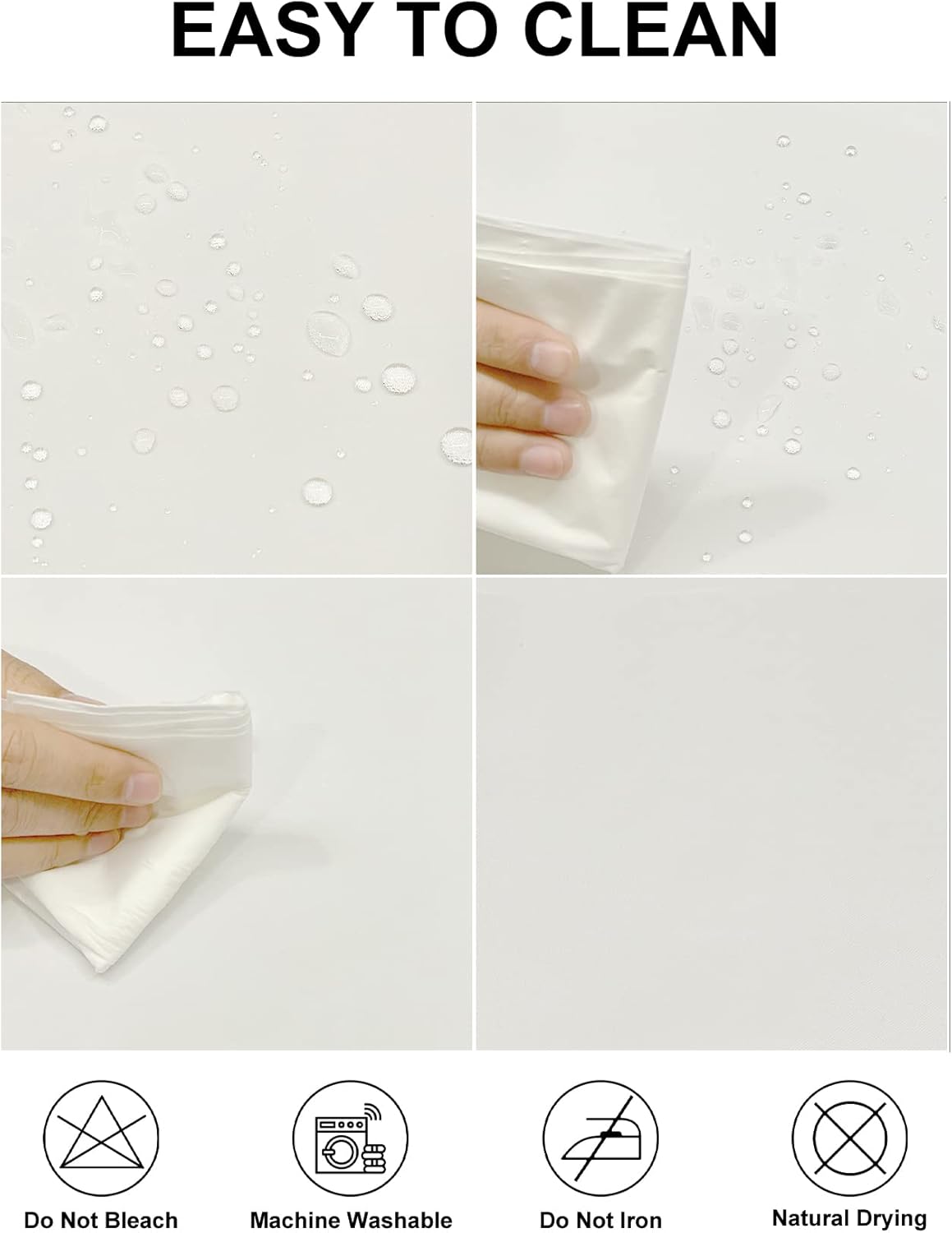 Fokitut 6 Pack Waterproof Rectangle Tablecloth, 90x156 Inch,Stain Resistant and Wrinkle Polyester Table Cloth, Fabric Table Cover for Kitchen Dining, Wedding, Party, Holiday Dinner-Ivory