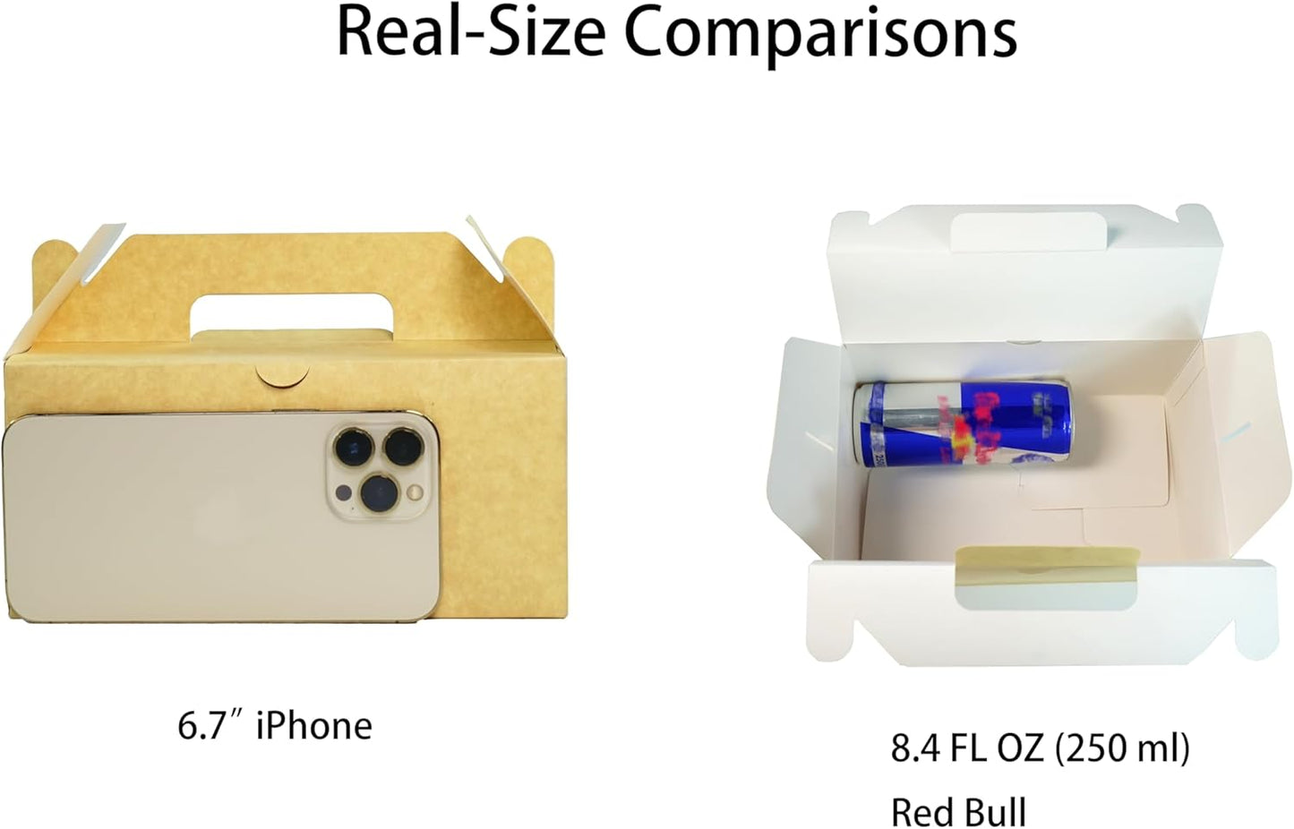 PandaPandaPPS 50 Pack White Gable Boxes (8.25"×5"×4") for Foods, Gifts and Party Favors, Goodie Gift Boxes Treat Boxes for Birthday Party, Wedding, Baby Shower